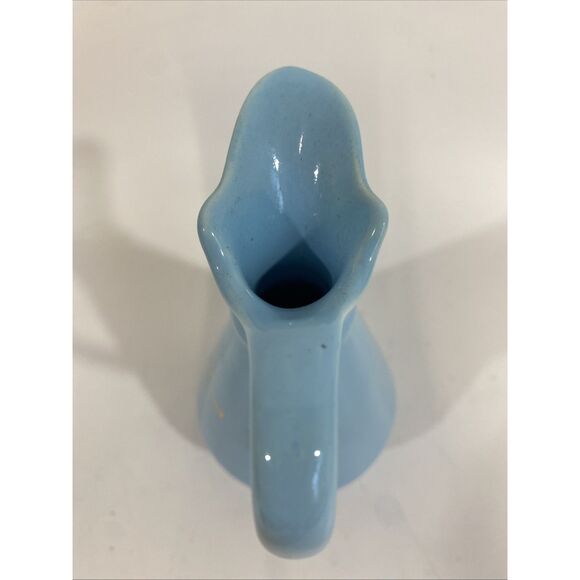 Vintage 1950s Ceramic Pure Maple Syrup Baby Blue Serving Pitcher 6” - Picture 4 of 6